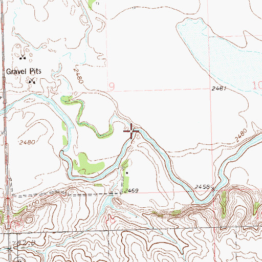 Topographic Map of Bull Hook Creek, SD