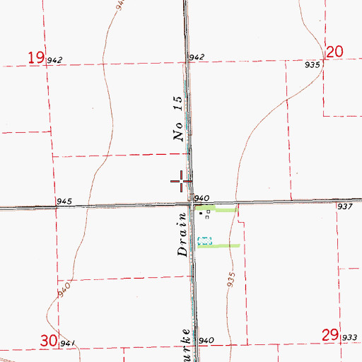 Topographic Map of Burke Drain Number 15, ND