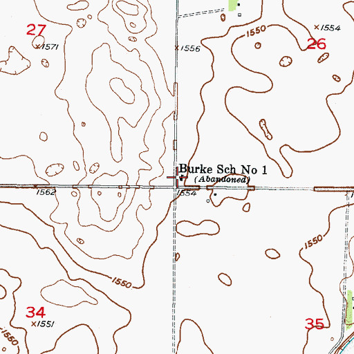 Topographic Map of Burke School Number 1, ND