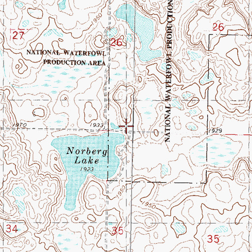 Topographic Map of Byersville School Number 4, ND
