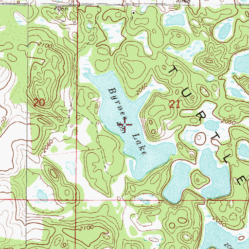 Topographic Map of Byrnes Lake, ND