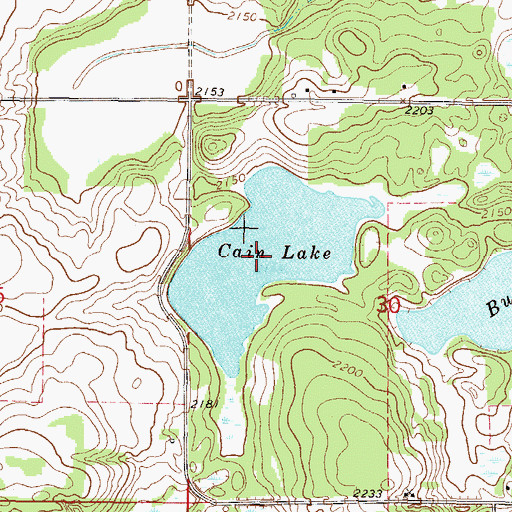 Topographic Map of Cain Lake, ND