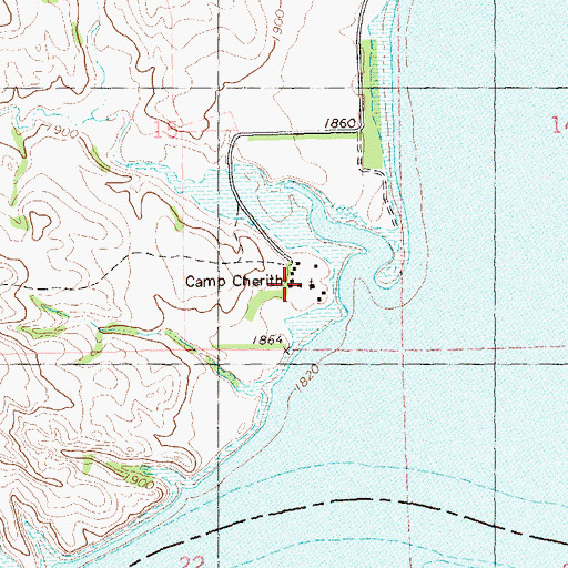 Topographic Map of Camp Cherith, ND