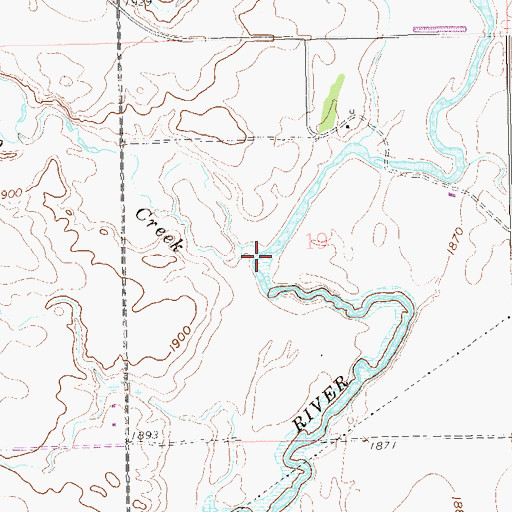 Topographic Map of Camp Creek, ND
