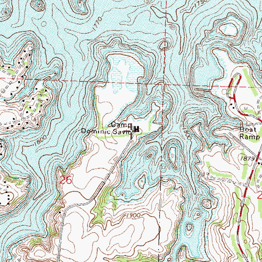 Topographic Map of Camp Dominic Savio, ND