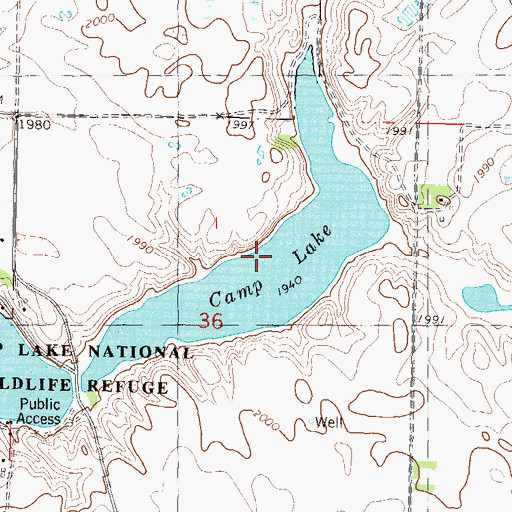 Topographic Map of Camp Lake, ND