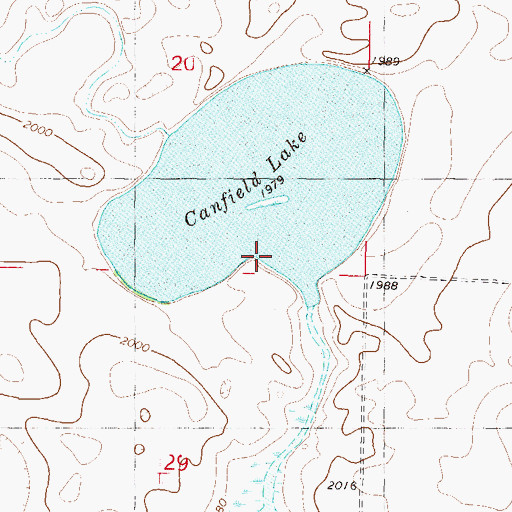Topographic Map of Canfield Lake, ND