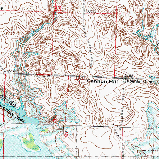 Topographic Map of Cannon Hill, ND
