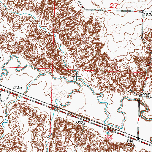 Topographic Map of Carl Feldner Coulee, ND