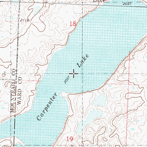 Topographic Map of Carpenter Lake, ND