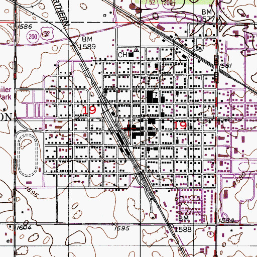 Topographic Map of Carrington, ND