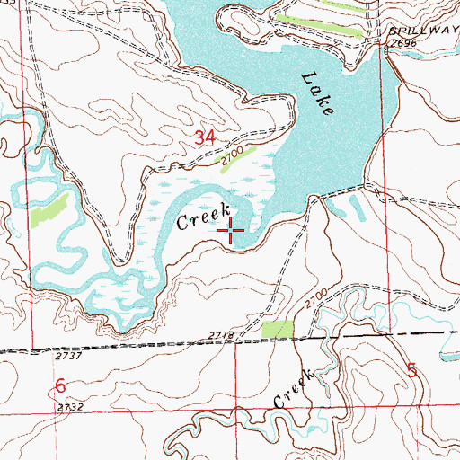 Topographic Map of Cedar Lake, ND