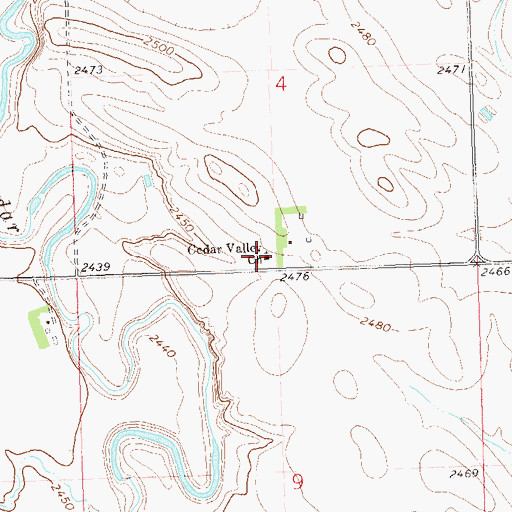 Topographic Map of Cedar Valley Church, ND