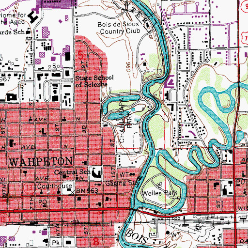 Topographic Map of Chahinkapa Park, ND