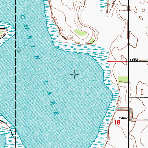 Topographic Map of Chain Lake, ND