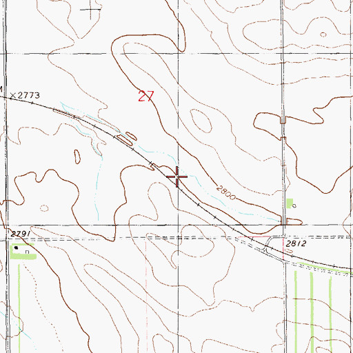 Topographic Map of Chama, ND