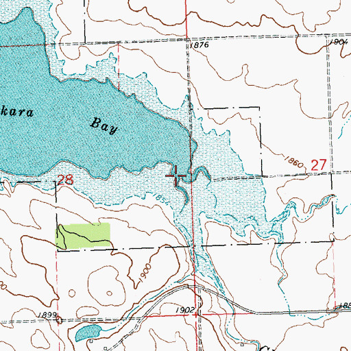 Topographic Map of Charging Creek, ND