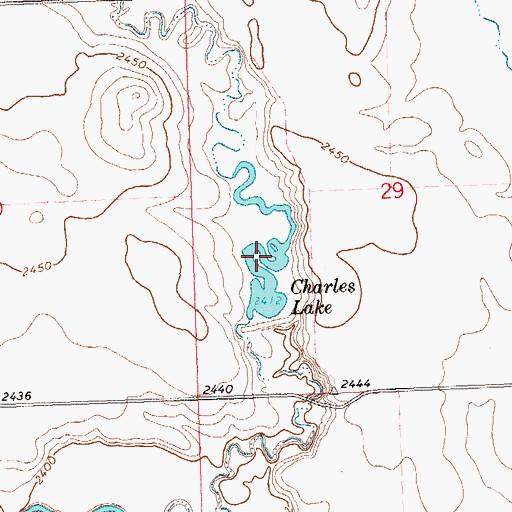 Topographic Map of Charles Lake, ND