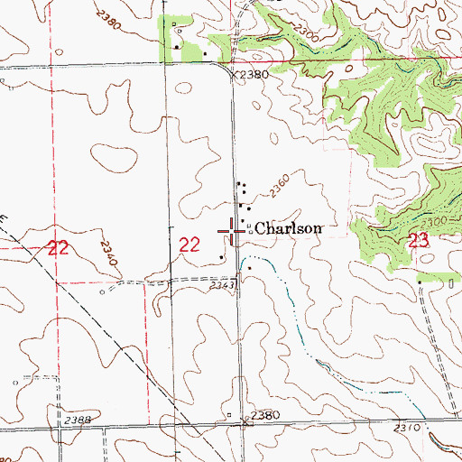 Topographic Map of Charlson, ND