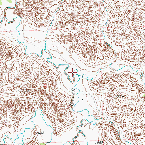 Topographic Map of Chimney Butte Creek, ND