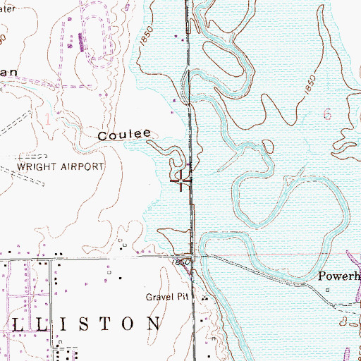 Topographic Map of Chinaman Coulee, ND
