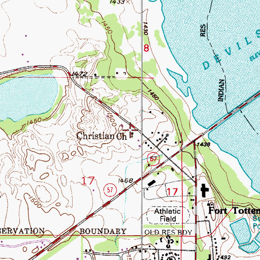 Topographic Map of Christian Church, ND