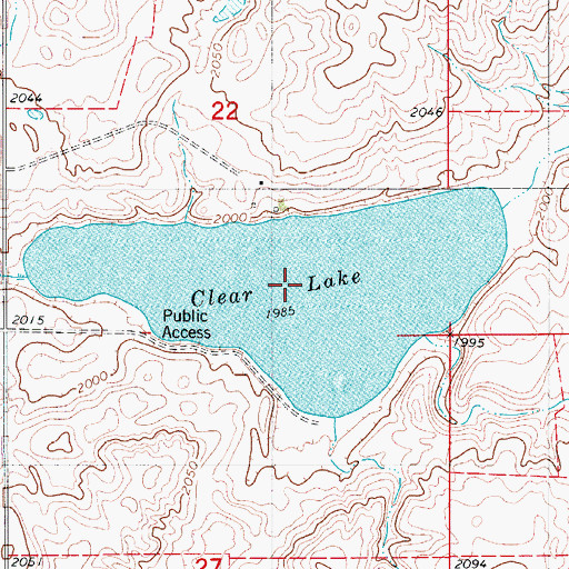Topographic Map of Clear Lake, ND