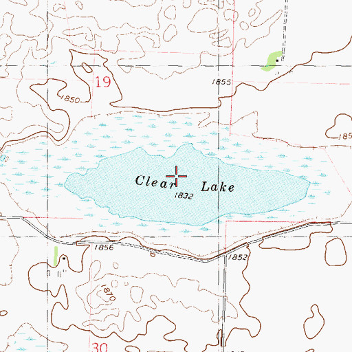 Topographic Map of Clear Lake, ND
