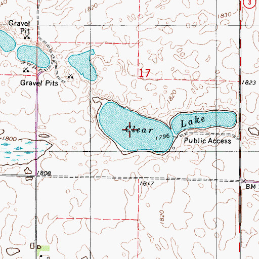 Topographic Map of Clear Lake, ND
