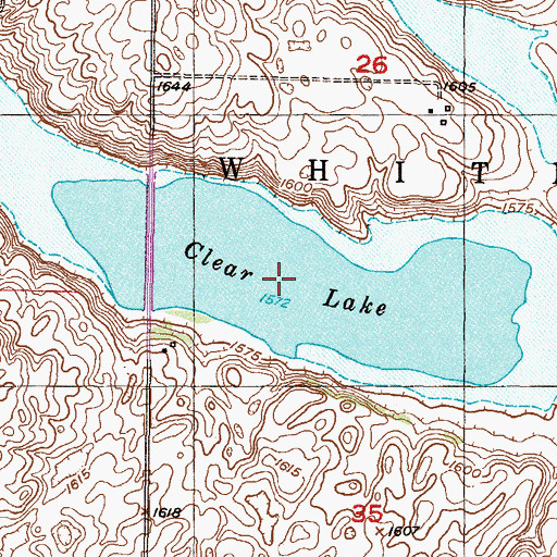 Topographic Map of Clear Lake, ND