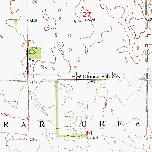 Topographic Map of Climax School Number 3, ND