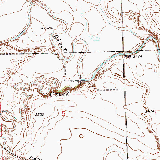 Topographic Map of Coal Bank Creek, ND