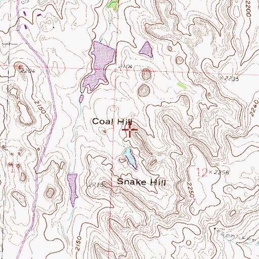 Topographic Map of Coal Hill, ND
