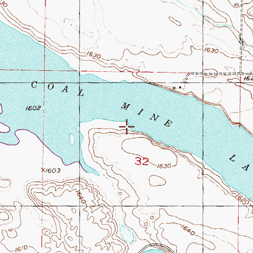 Topographic Map of Coal Mine Lake, ND