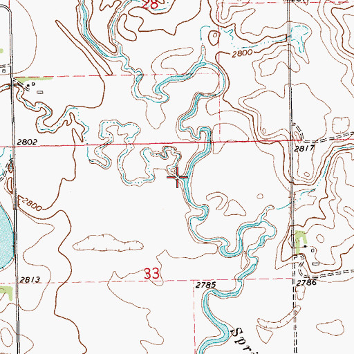 Topographic Map of Cold Turkey Creek, ND