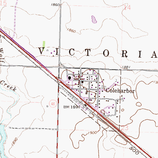Topographic Map of Coleharbor, ND