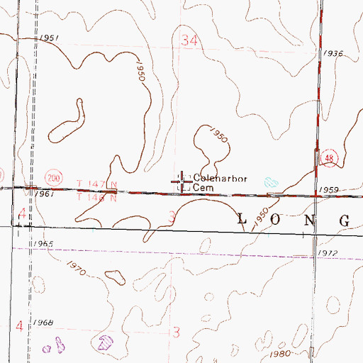 Topographic Map of Coleharbor Cemetery, ND