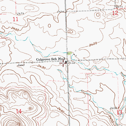 Topographic Map of Colgrove School Number 2, ND