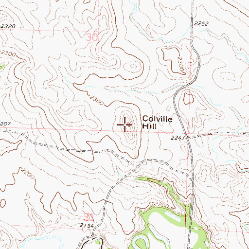 Topographic Map of Colville Hill, ND