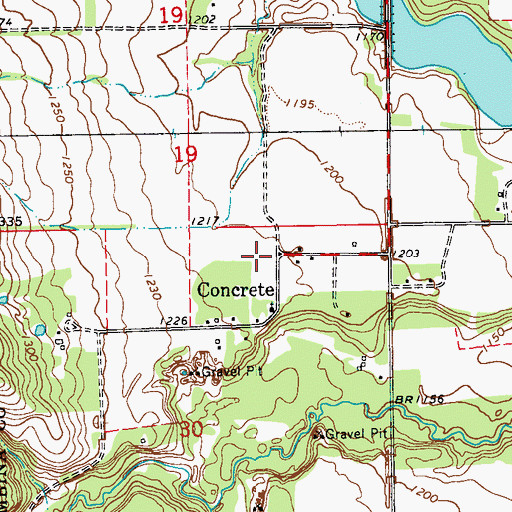 Topographic Map of Concrete, ND