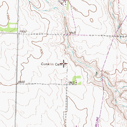 Topographic Map of Conklin Cemetery, ND