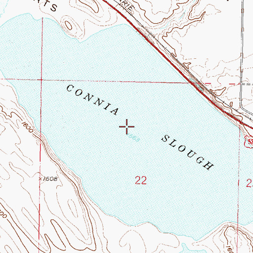 Topographic Map of Connia Slough, ND