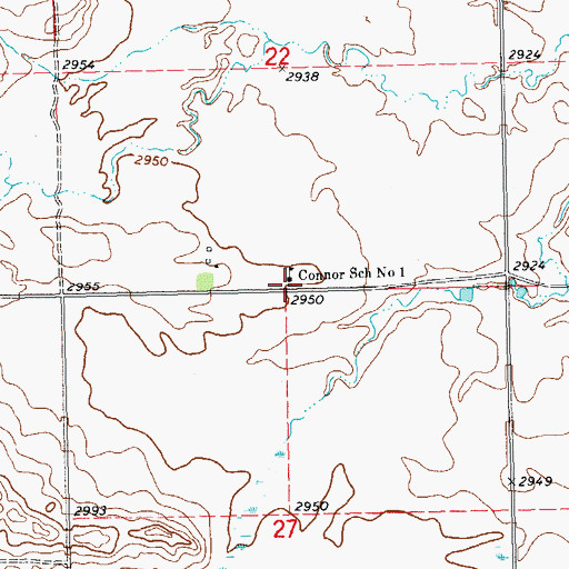 Topographic Map of Connor School Number 1, ND