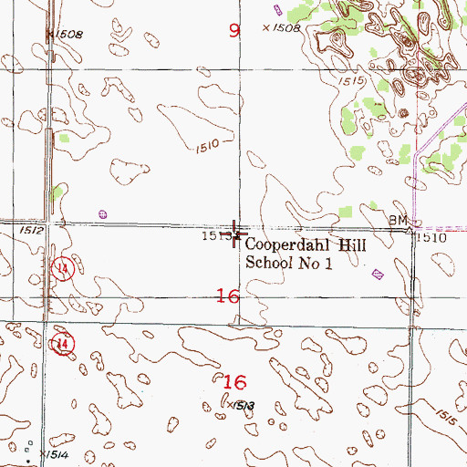 Topographic Map of Cooperdahl Hill School Number 1, ND