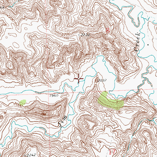 Topographic Map of Corral Creek, ND