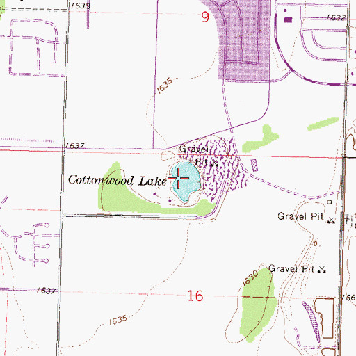 Topographic Map of Cottonwood Lake, ND