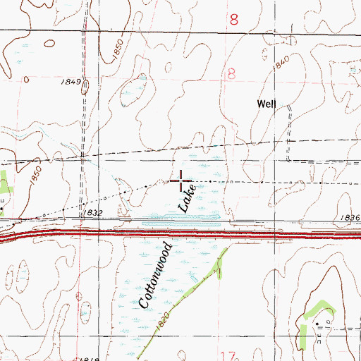 Topographic Map of Cottonwood Lake, ND