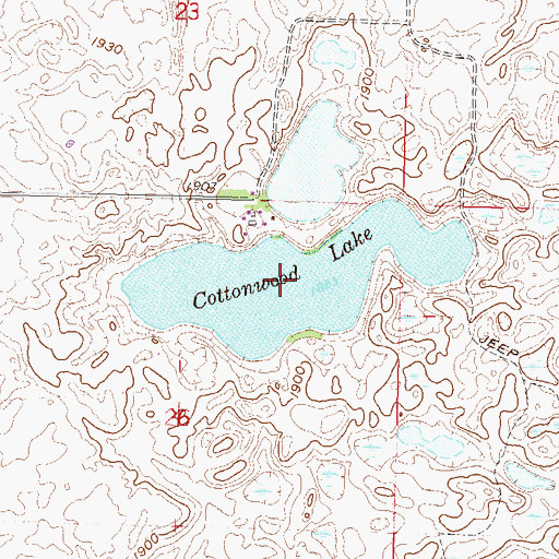 Topographic Map of Cottonwood Lake, ND