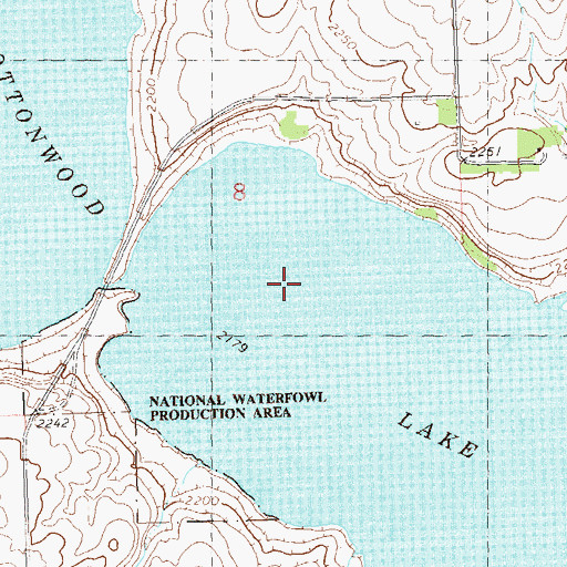 Topographic Map of Cottonwood Lake, ND