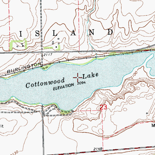 Topographic Map of Cottonwood Lake, ND